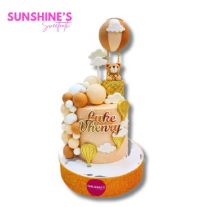 Bear in Hot Air Balloon Fondant Cake 1