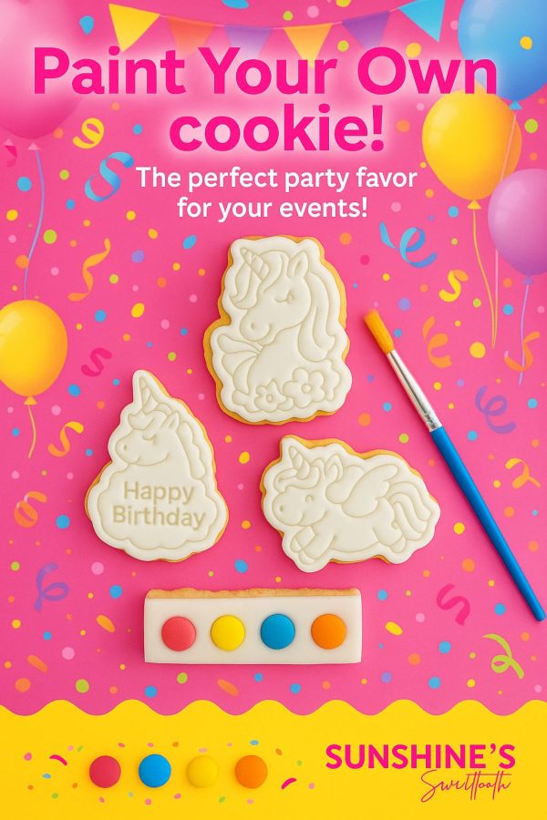Unicorn paint your own cookie set