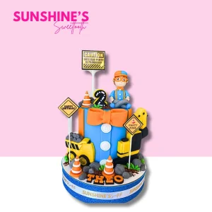 Blippi Construction Theme Cake